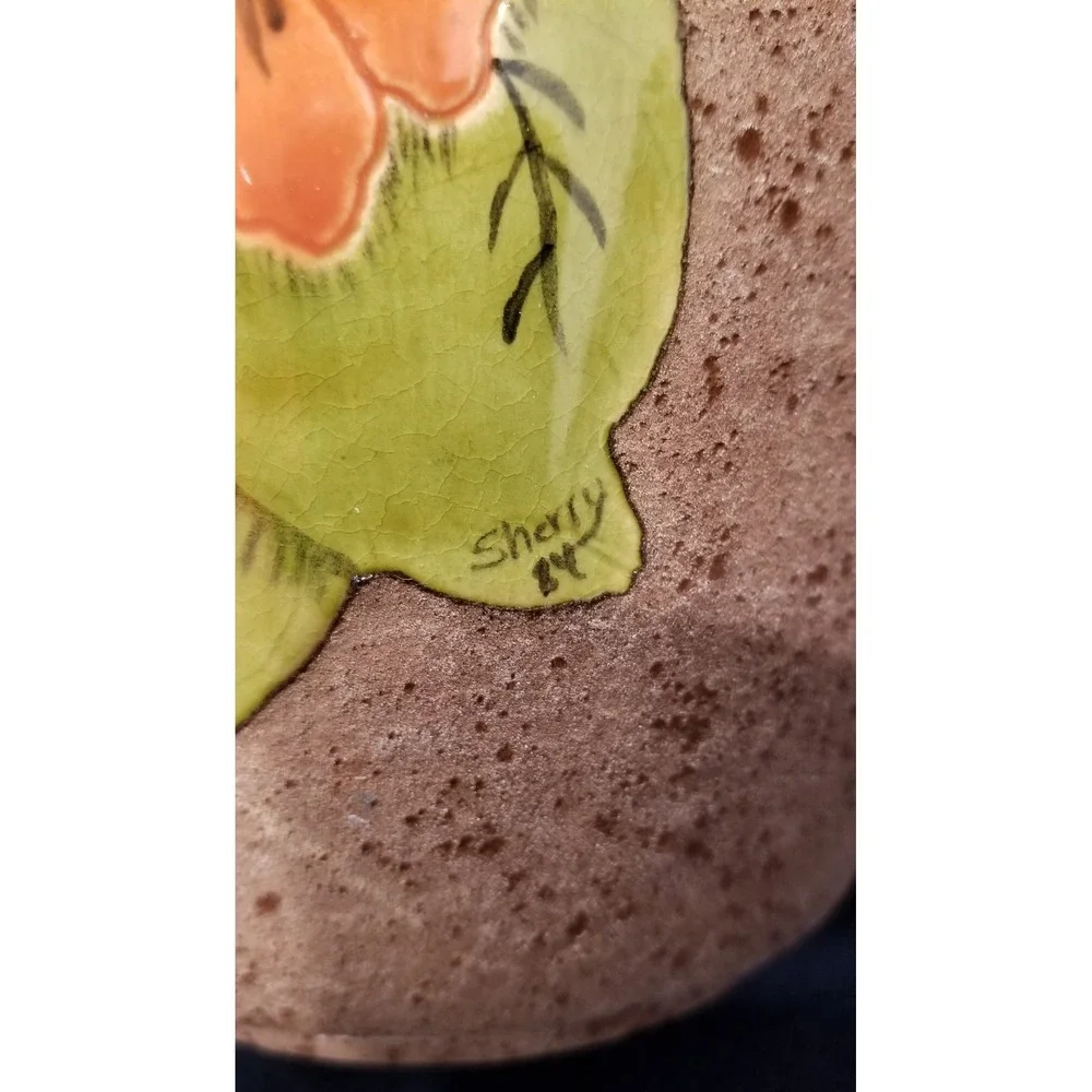 Vintage Ceramic Stoneware Vase Planter Signed by Artist 9.5